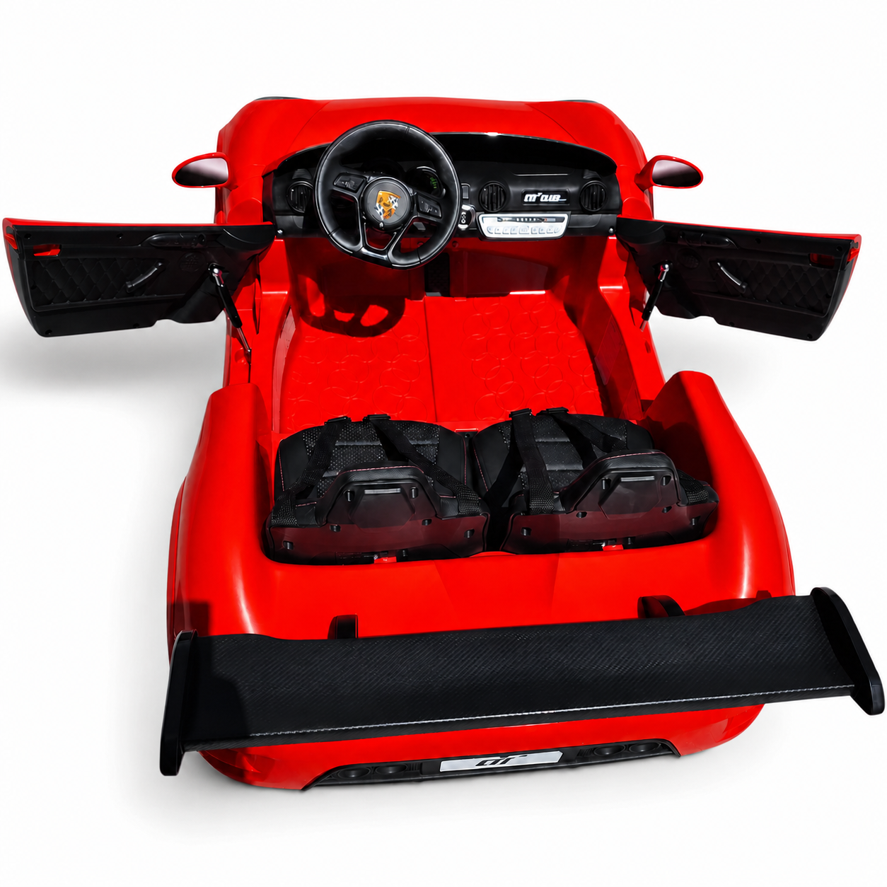 Carro Elétrico para Criança RUF CTT Vermelho 4x4 24v c/ RODAS DE BORRACHA & ASSENTO EM PELE