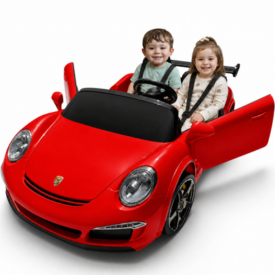 Carro Elétrico para Criança RUF CTT Vermelho 4x4 24v c/ RODAS DE BORRACHA & ASSENTO EM PELE