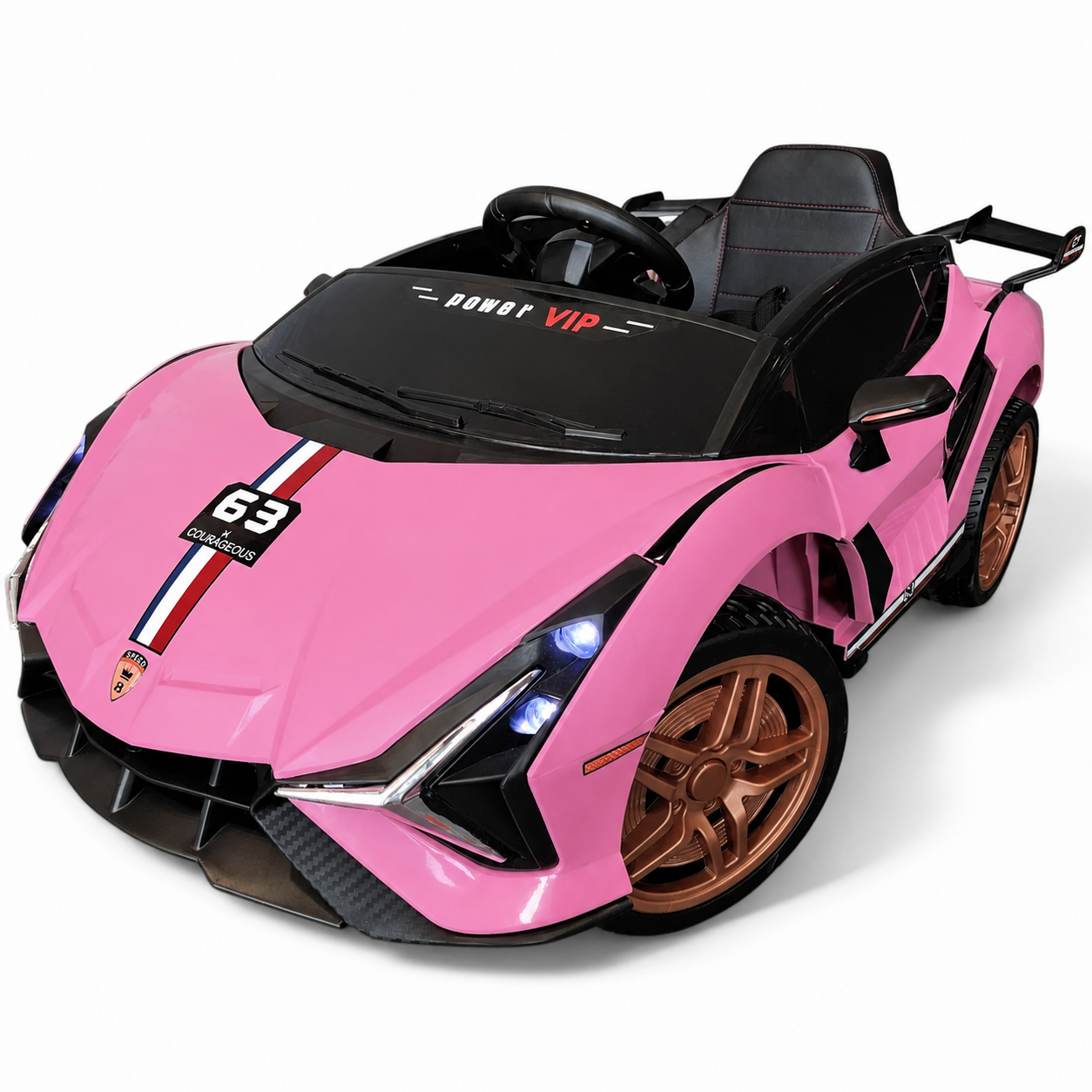 Coche Eléctrico para Niños Sian Style Rosa 12v c/ RUEDAS DE GOMA & ASIENTO DE PIEL