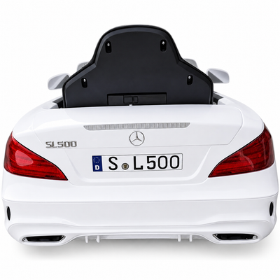Coche Eléctrico para Niño MERCEDES SL500 12V Blanco c/ RODAS DE BORRACHA & ASIENTO EN PELE