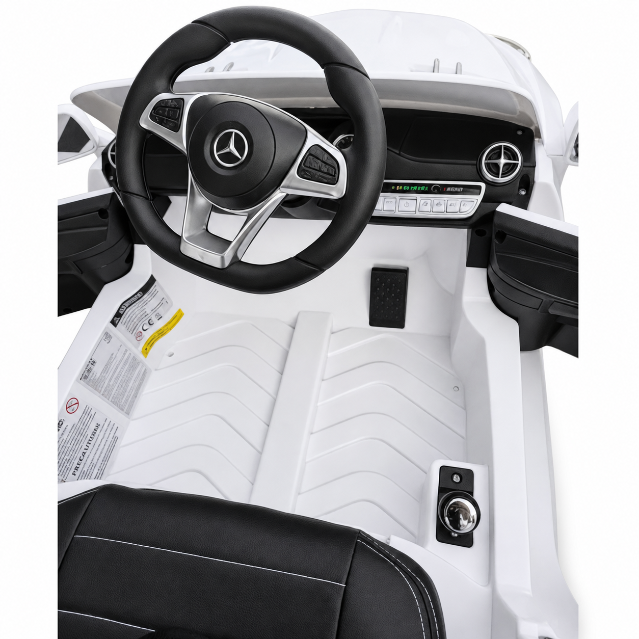 Coche Eléctrico para Niño MERCEDES SL500 12V Blanco c/ RODAS DE BORRACHA & ASIENTO EN PELE