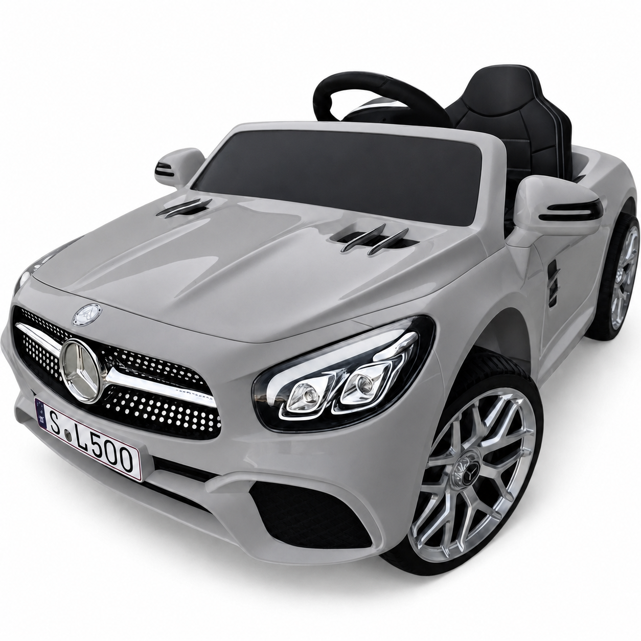 Coche Eléctrico para Niño MERCEDES SL500 12V Negro c/ RUEDAS DE GOMA & ASIENTO DE PIEL