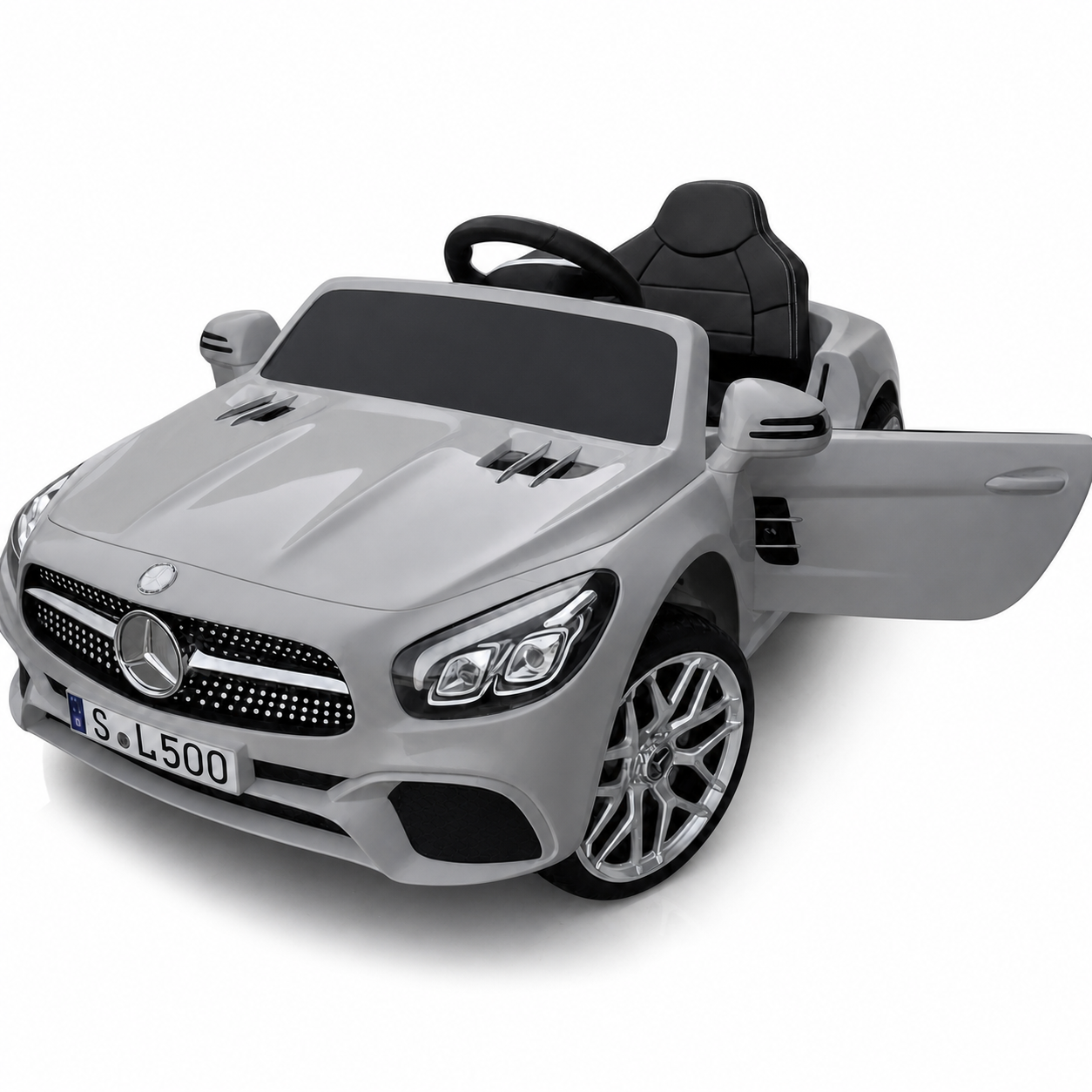Coche Eléctrico para Niño MERCEDES SL500 12V Negro c/ RUEDAS DE GOMA & ASIENTO DE PIEL