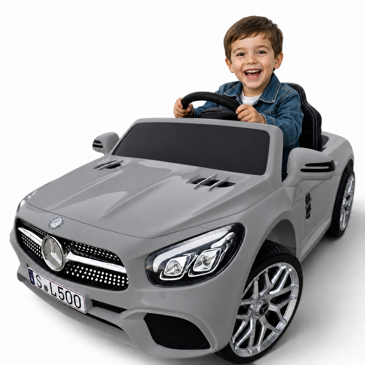 Coche Eléctrico para Niño MERCEDES SL500 12V Negro c/ RUEDAS DE GOMA & ASIENTO DE PIEL