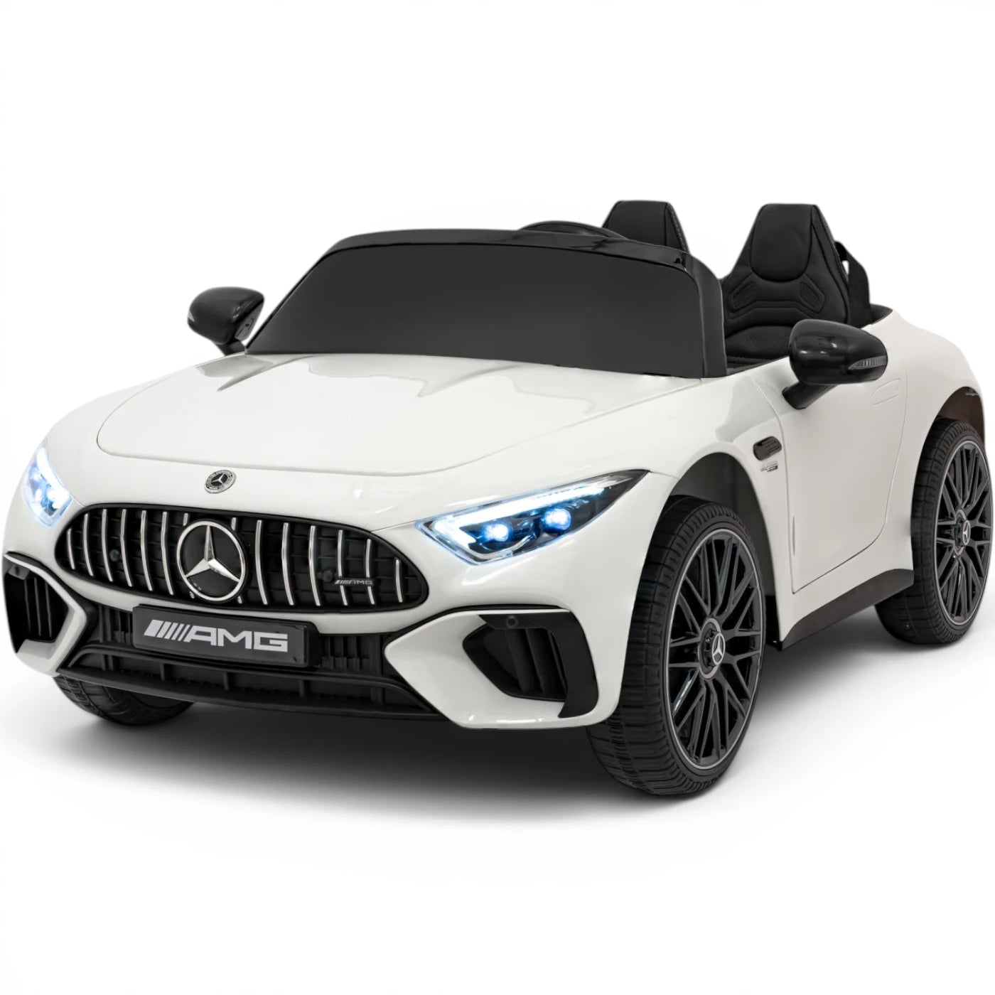 Coche Eléctrico para Niños MERCEDES SL63 Blanco 4x4  2 LUGARES 24v c/ RUEDAS DE GOMA & ASIENTO DE PIEL