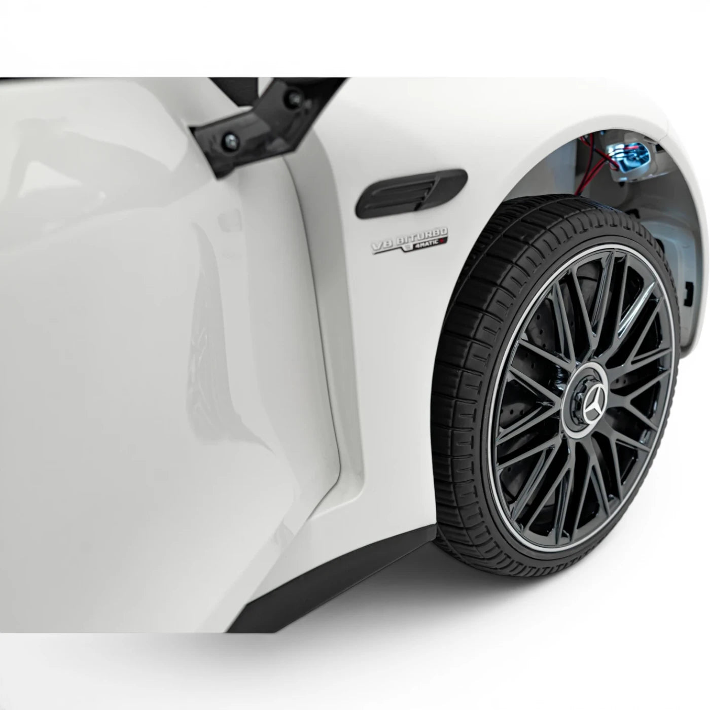 Coche Eléctrico para Niños MERCEDES SL63 Blanco 4x4  2 LUGARES 24v c/ RUEDAS DE GOMA & ASIENTO DE PIEL