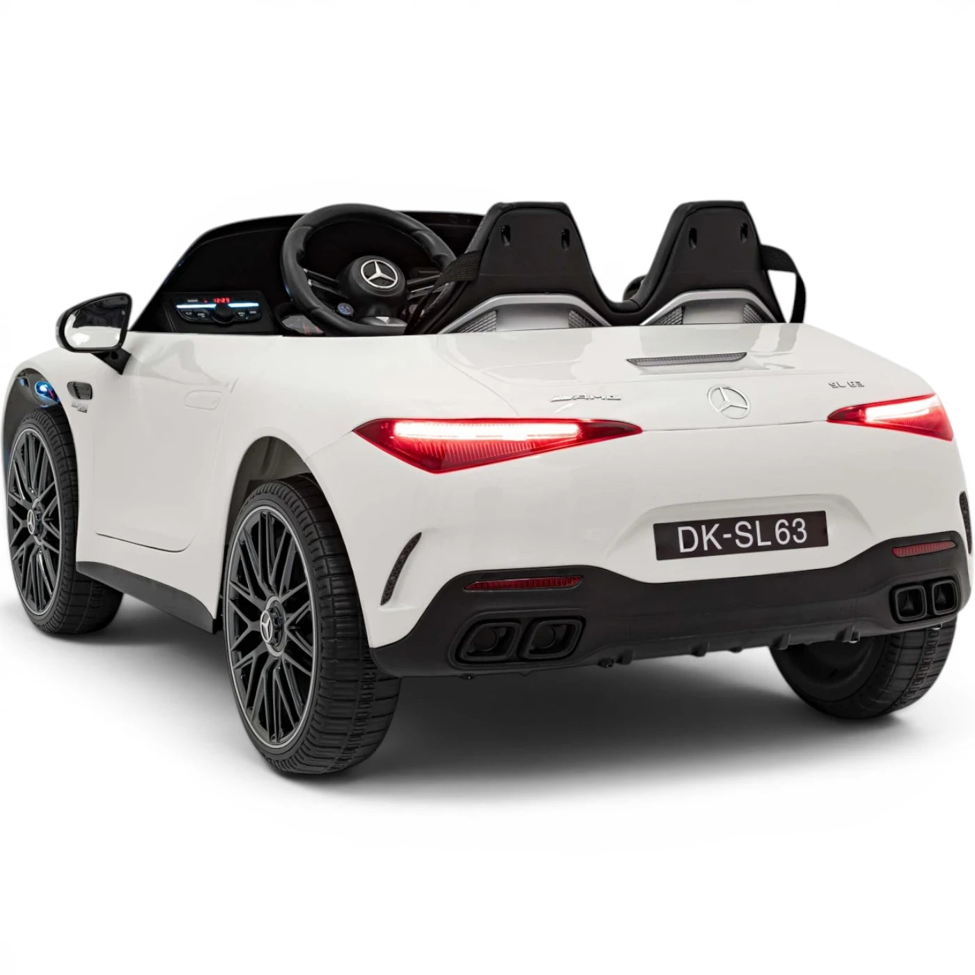 Coche Eléctrico para Niños MERCEDES SL63 Blanco 4x4  2 LUGARES 24v c/ RUEDAS DE GOMA & ASIENTO DE PIEL