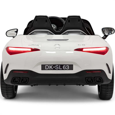 Coche Eléctrico para Niños MERCEDES SL63 Blanco 4x4  2 LUGARES 24v c/ RUEDAS DE GOMA & ASIENTO DE PIEL