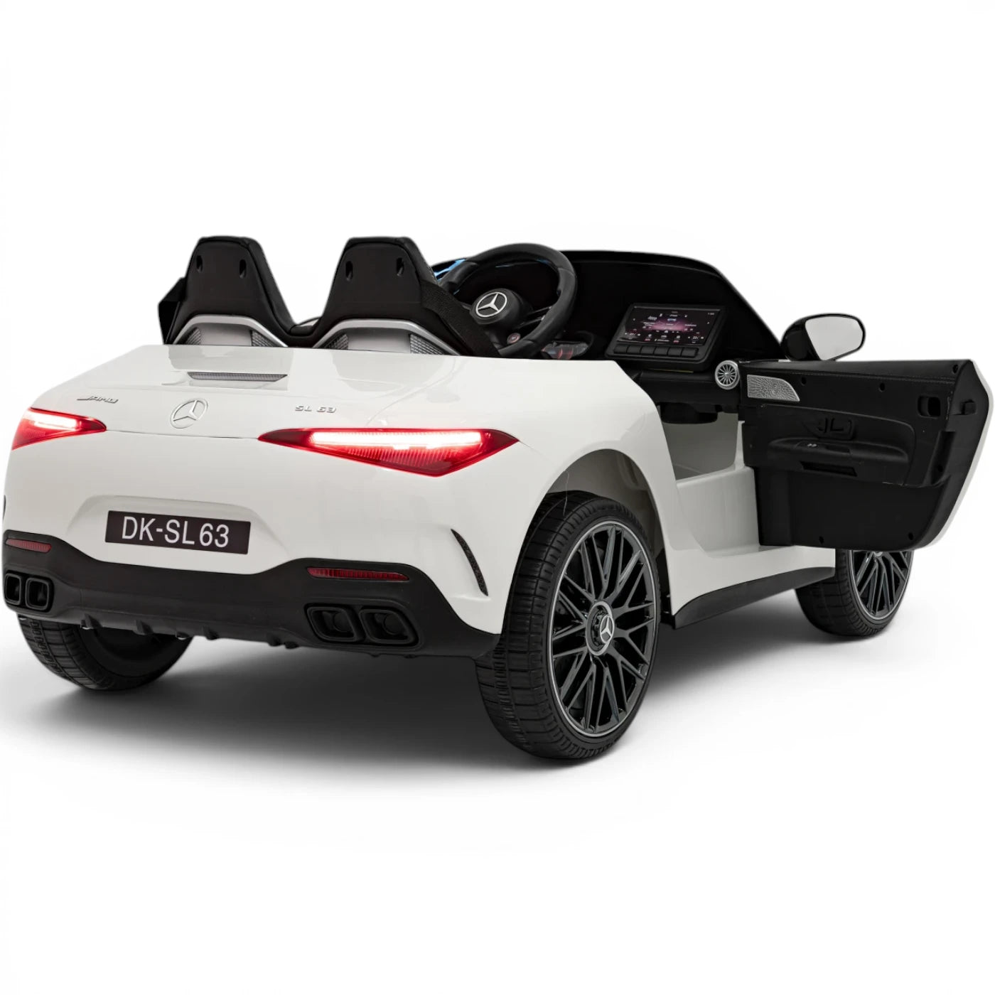Coche Eléctrico para Niños MERCEDES SL63 Blanco 4x4  2 LUGARES 24v c/ RUEDAS DE GOMA & ASIENTO DE PIEL