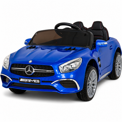 Carro Elétrico para Criança MERCEDES SL65 12V Ecrã MP4 Azul Metalizado c/ RODAS DE BORRACHA & ASSENTO EM PELE