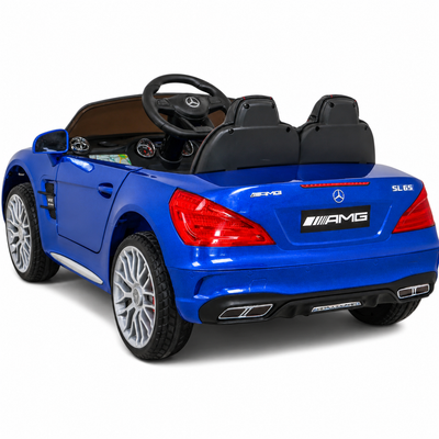 Carro Elétrico para Criança MERCEDES SL65 12V Ecrã MP4 Azul Metalizado c/ RODAS DE BORRACHA & ASSENTO EM PELE