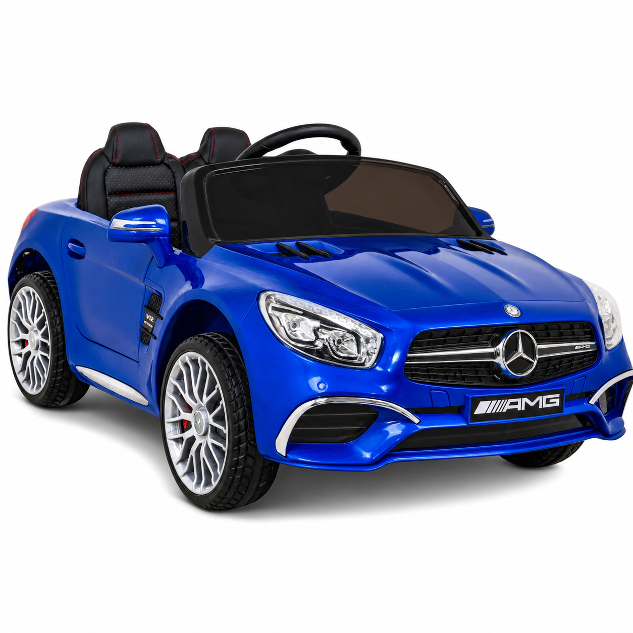 Carro Elétrico para Criança MERCEDES SL65 12V Ecrã MP4 Azul Metalizado c/ RODAS DE BORRACHA & ASSENTO EM PELE