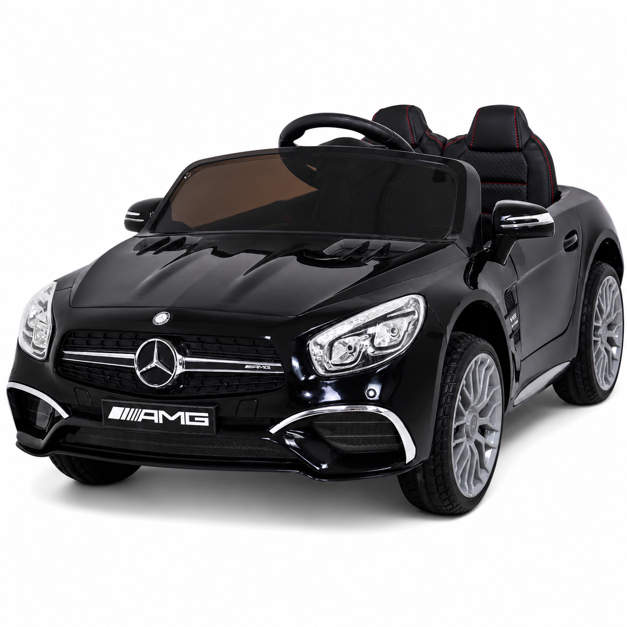 Carro Elétrico para Criança MERCEDES SL65 12V Ecrã MP4 Preto Metalizado c/ RODAS DE BORRACHA & ASSENTO EM PELE