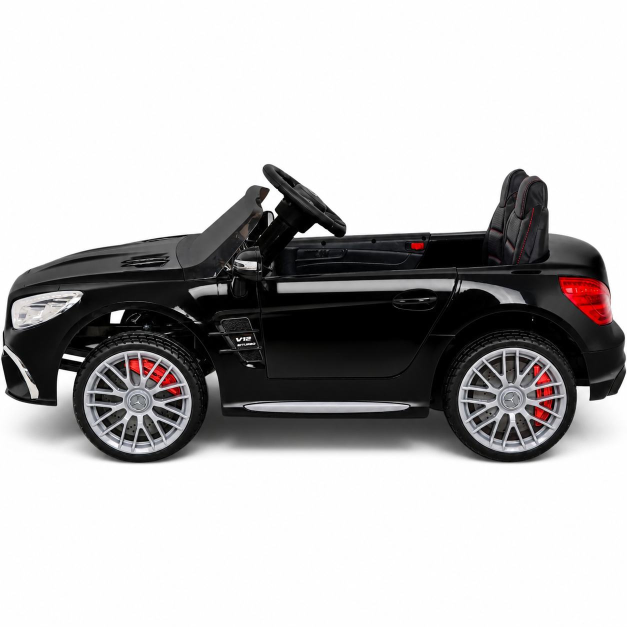 Carro Elétrico para Criança MERCEDES SL65 12V Ecrã MP4 Preto Metalizado c/ RODAS DE BORRACHA & ASSENTO EM PELE