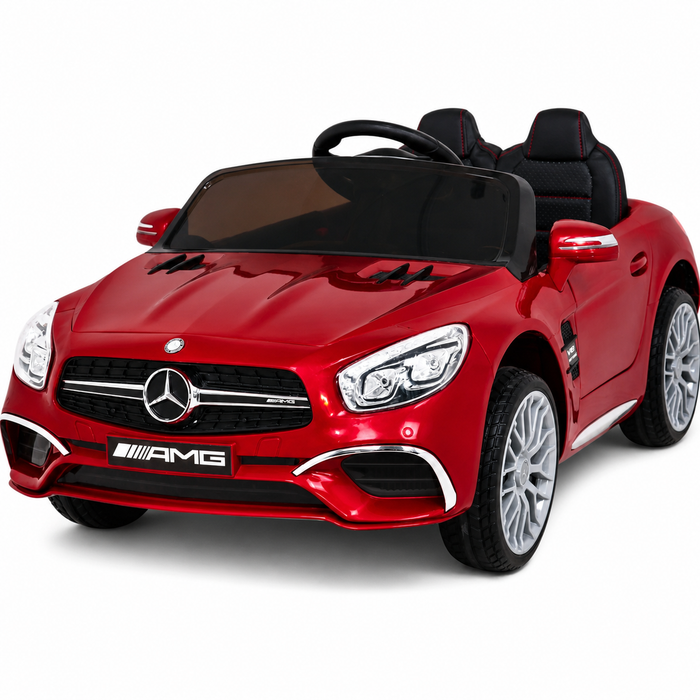 Coche Eléctrico para Niños MERCEDES SL65 12V Pantalla MP4 Rojo Metalizado c/ RUEDAS DE GOMA & ASIENTO DE PIEL ECOLÓGICA