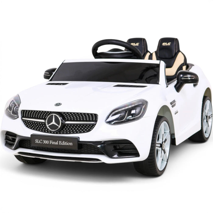 Coche Eléctrico para Niños MERCEDES SLC300 12v Blanco BATERÍA DE LITIO con RUEDAS DE GOMA y ASIENTO DE PIEL ECOLÓGICA