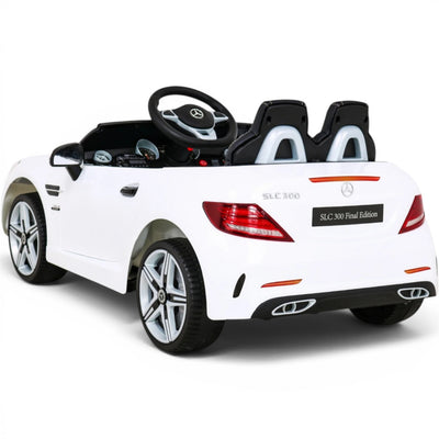 Carro Elétrico para Criança MERCEDES SLC300 12v Branco BATERIA DE LITIO c/ RODAS DE BORRACHA & ASSENTO EM PELE