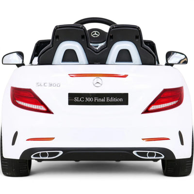 Carro Elétrico para Criança MERCEDES SLC300 12v Branco BATERIA DE LITIO c/ RODAS DE BORRACHA & ASSENTO EM PELE