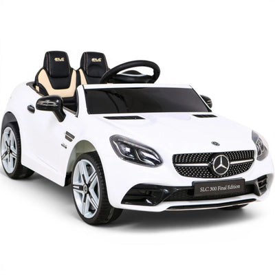 Carro Elétrico para Criança MERCEDES SLC300 12v Branco BATERIA DE LITIO c/ RODAS DE BORRACHA & ASSENTO EM PELE