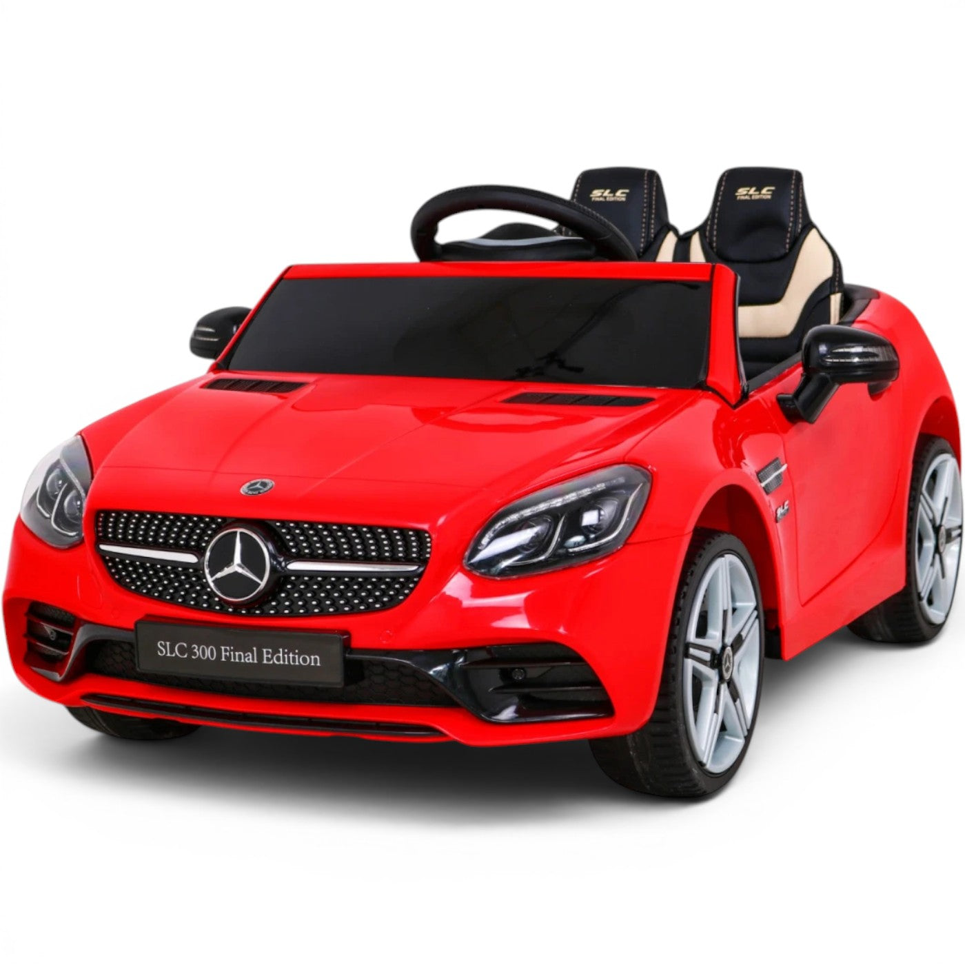Carro Elétrico para Criança MERCEDES SLC300 12v Vermelho BATERIA DE LITIO c/ RODAS DE BORRACHA & ASSENTO EM PELE