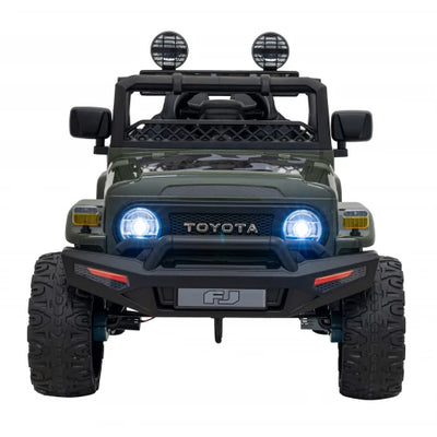 Coche Eléctrico para Niños TOYOTA FJ CRUISER 12v 4X4 Verde Camuflado c/ RUEDAS DE GOMA & ASIENTO DE PIEL