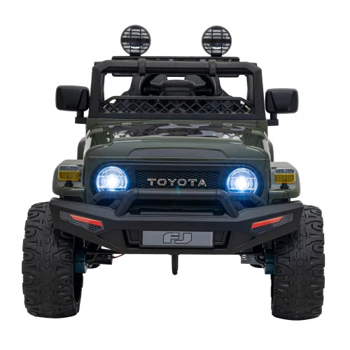 Coche Eléctrico para Niños TOYOTA FJ CRUISER 12v 4X4 Verde Camuflado c/ RUEDAS DE GOMA & ASIENTO DE PIEL