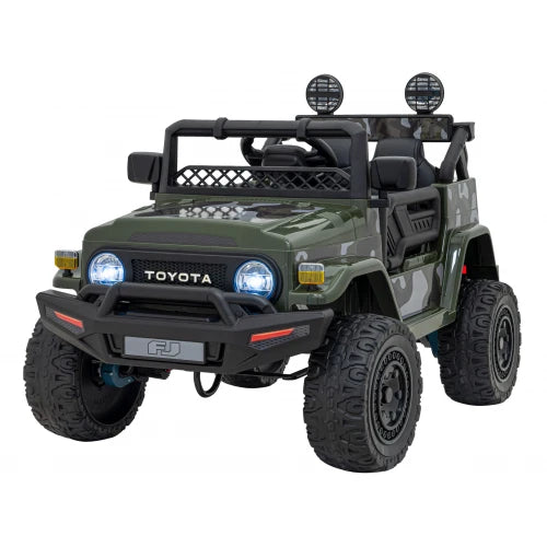Coche Eléctrico para Niños TOYOTA FJ CRUISER 12v 4X4 Verde Camuflado c/ RUEDAS DE GOMA & ASIENTO DE PIEL
