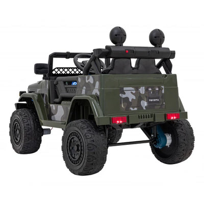 Coche Eléctrico para Niños TOYOTA FJ CRUISER 12v 4X4 Verde Camuflado c/ RUEDAS DE GOMA & ASIENTO DE PIEL