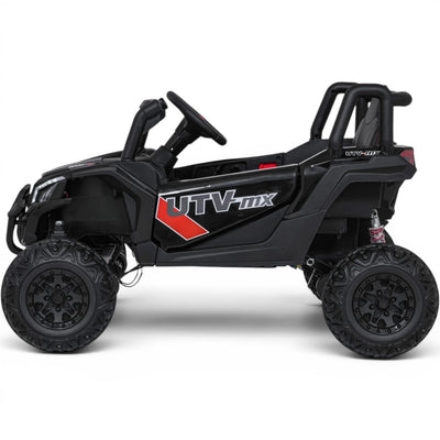 Coche Eléctrico para Niños Buggy UTV-MX 12v Negro BATERÍA DE LITIO con RUEDAS DE GOMA y ASIENTO DE PIEL
