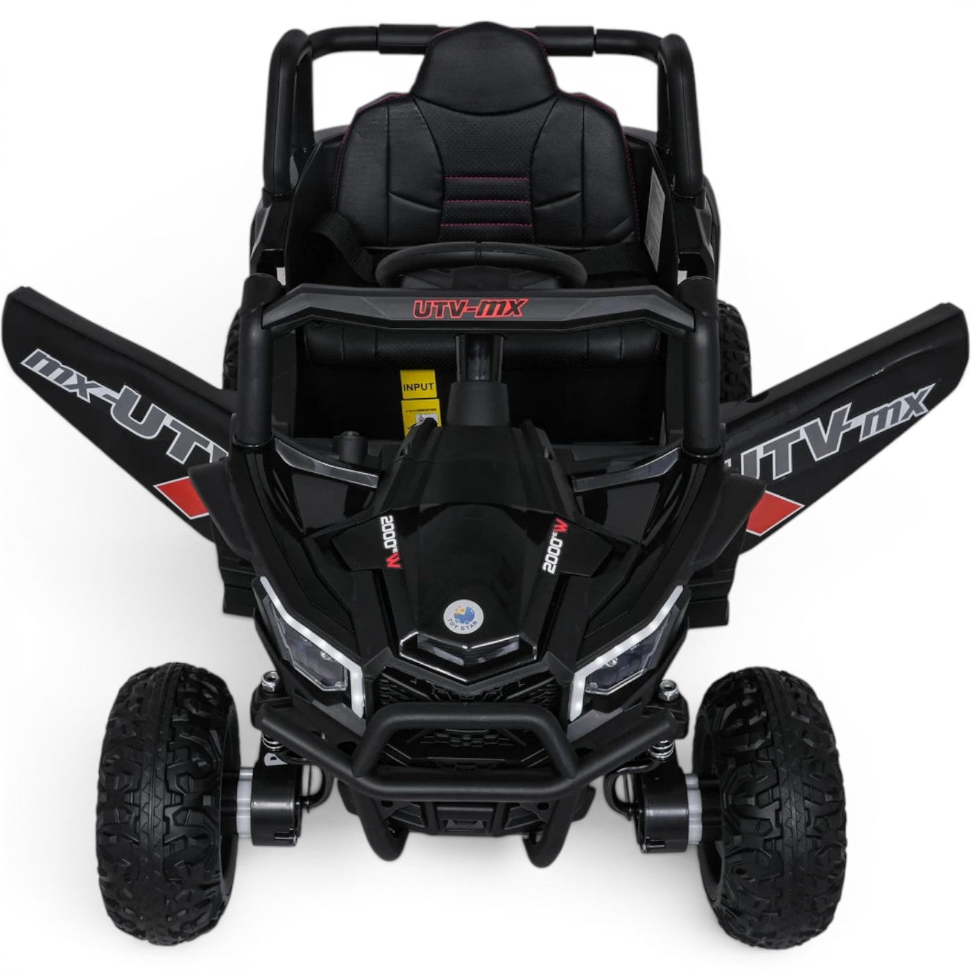 Coche Eléctrico para Niños Buggy UTV-MX 12v Negro BATERÍA DE LITIO con RUEDAS DE GOMA y ASIENTO DE PIEL
