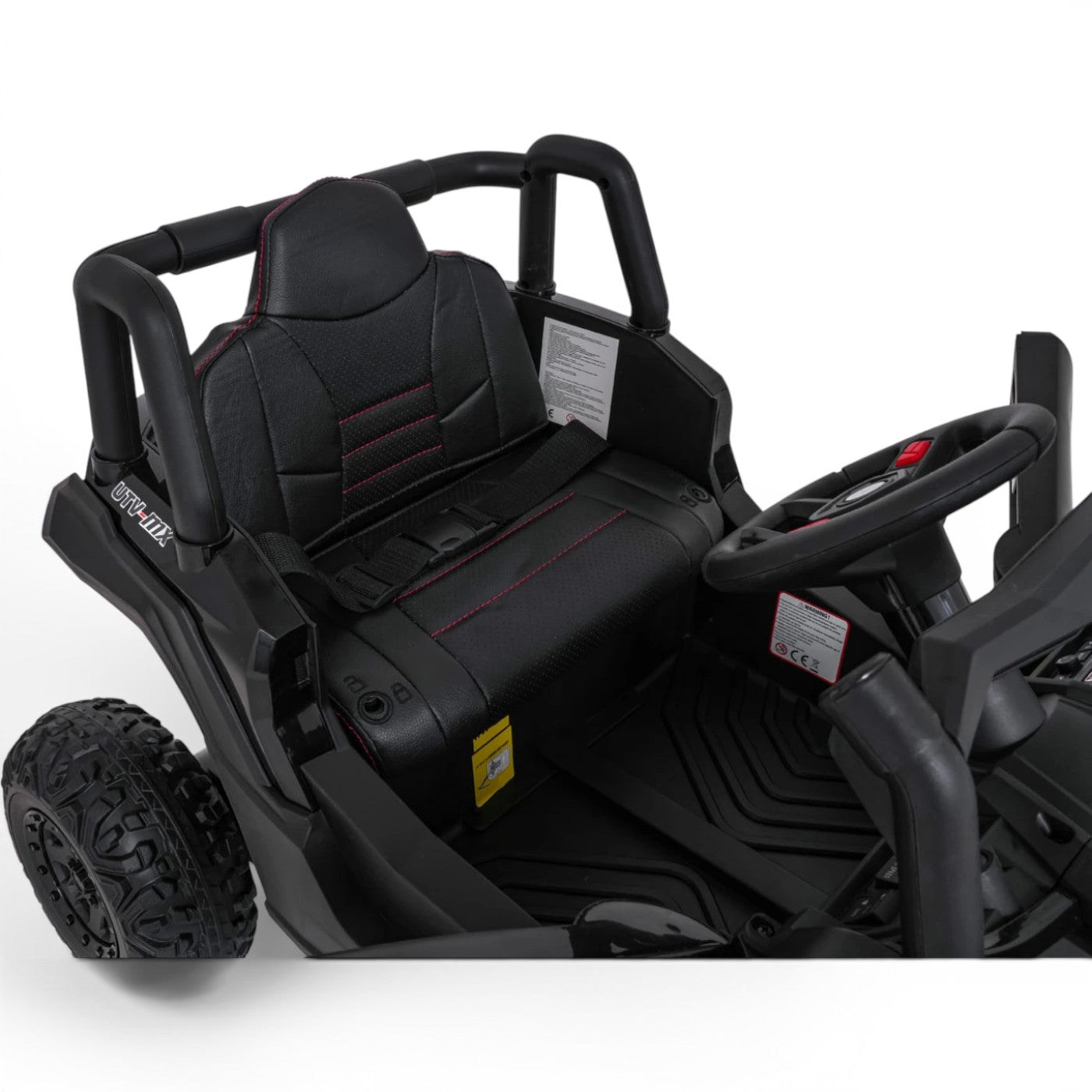 Coche Eléctrico para Niños Buggy UTV-MX 12v Negro BATERÍA DE LITIO con RUEDAS DE GOMA y ASIENTO DE PIEL