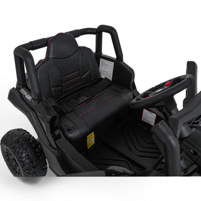 Coche Eléctrico para Niños Buggy UTV-MX 12v Negro BATERÍA DE LITIO con RUEDAS DE GOMA y ASIENTO DE PIEL