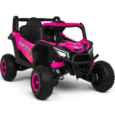 Coche Eléctrico para Niños Buggy UTV-MX 12v Rosa BATERÍA DE LITIO con RUEDAS DE GOMA y ASIENTO DE PIEL