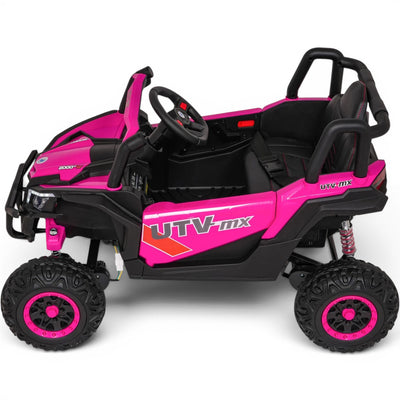 Coche Eléctrico para Niños Buggy UTV-MX 12v Rosa BATERÍA DE LITIO con RUEDAS DE GOMA y ASIENTO DE PIEL