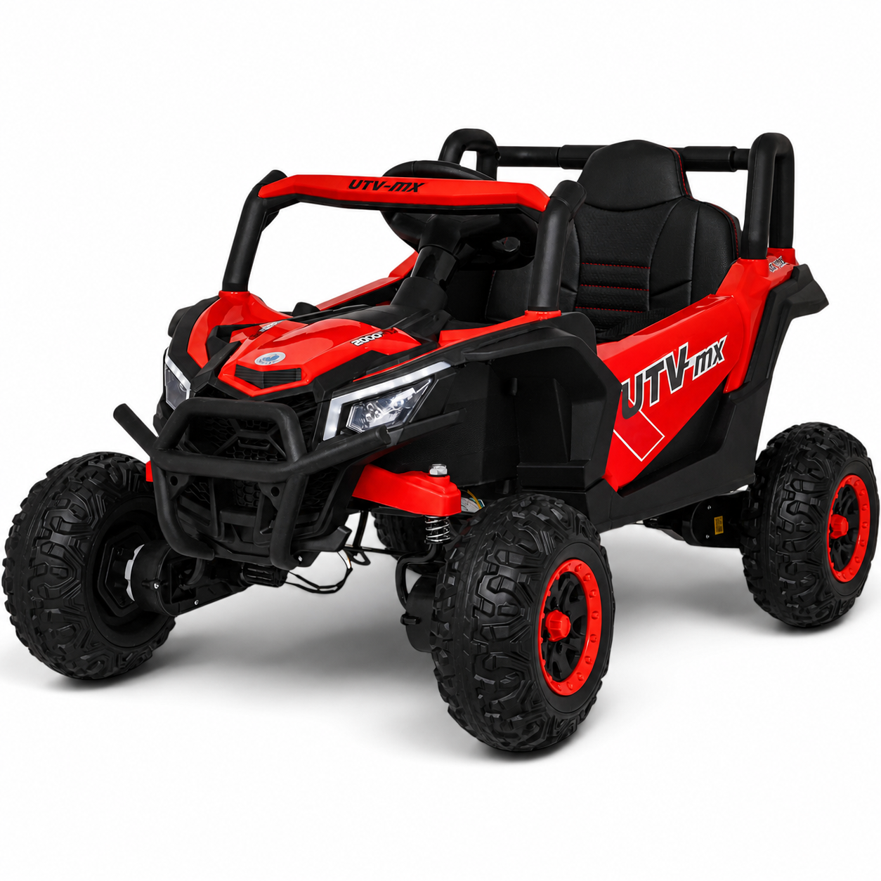 Coche Eléctrico para Niños Buggy UTV-MX 12v Rojo BATERÍA DE LITIO con RUEDAS DE GOMA y ASIENTO DE PIEL