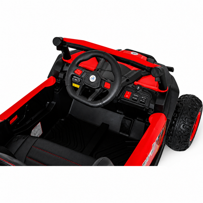 Coche Eléctrico para Niños Buggy UTV-MX 12v Rojo BATERÍA DE LITIO con RUEDAS DE GOMA y ASIENTO DE PIEL