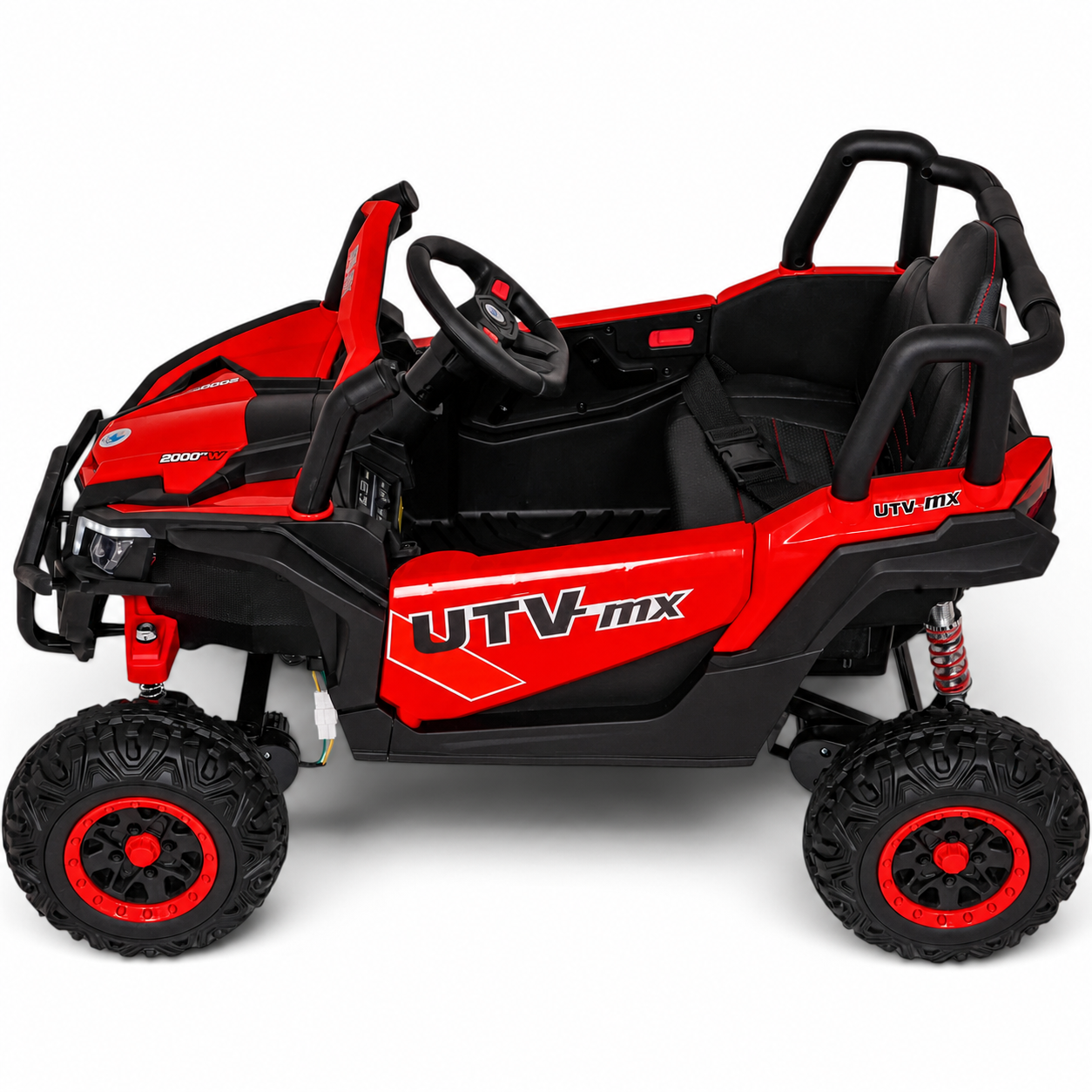 Coche Eléctrico para Niños Buggy UTV-MX 12v Rojo BATERÍA DE LITIO con RUEDAS DE GOMA y ASIENTO DE PIEL