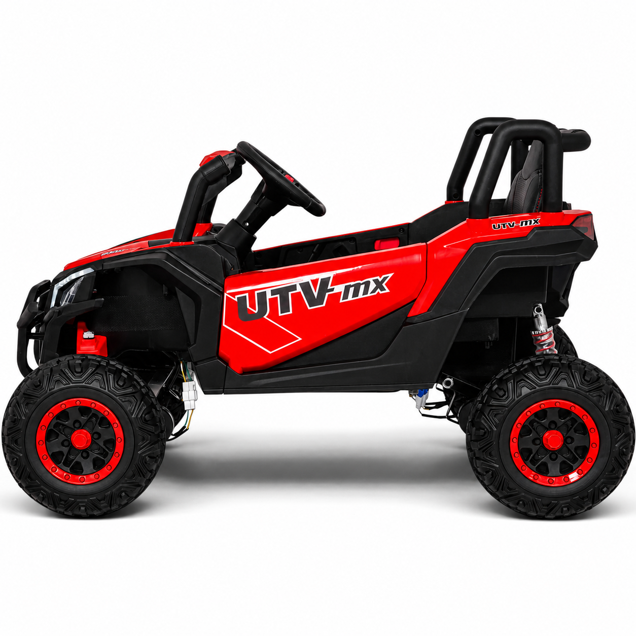 Coche Eléctrico para Niños Buggy UTV-MX 12v Rojo BATERÍA DE LITIO con RUEDAS DE GOMA y ASIENTO DE PIEL
