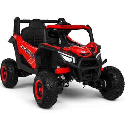 Coche Eléctrico para Niños Buggy UTV-MX 12v Rojo BATERÍA DE LITIO con RUEDAS DE GOMA y ASIENTO DE PIEL