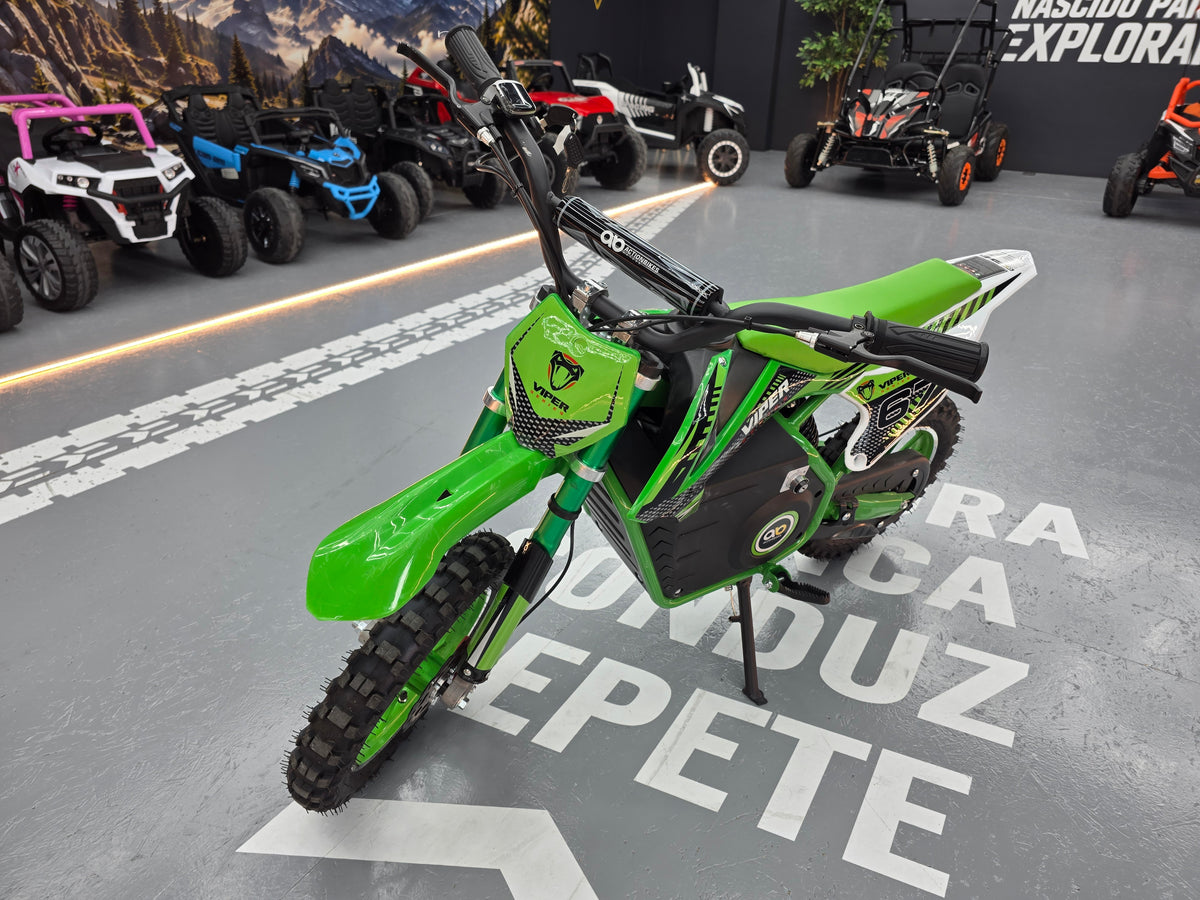 Mota de cross elétrica Viper verde