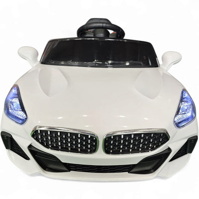 Carro Elétrico para Criança BM Z4 Style Branco 12v c/ RODAS DE BORRACHA & ASSENTO EM PELE