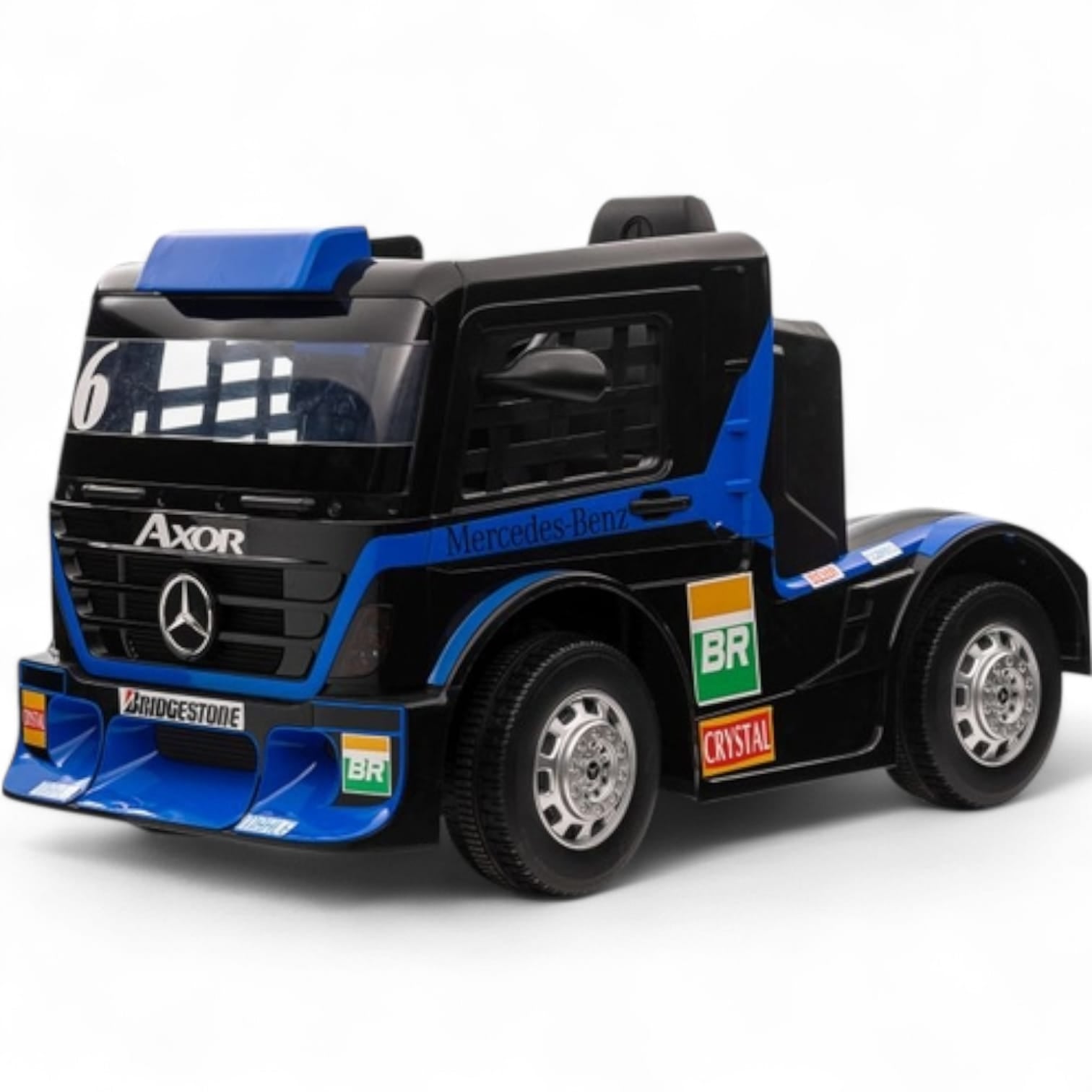 Coche Eléctrico para Niño MERCEDES AXOR 12v Azul c/ RUEDAS DE GOMA & ASIENTO DE PIEL