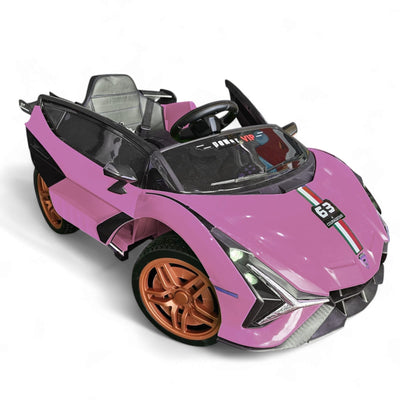 Coche Eléctrico para Niños Sian Style Rosa 12v c/ RUEDAS DE GOMA & ASIENTO DE PIEL