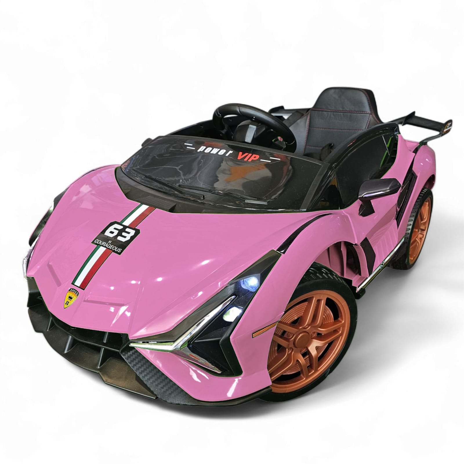Coche Eléctrico para Niños Sian Style Rosa 12v c/ RUEDAS DE GOMA & ASIENTO DE PIEL