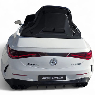 Carro Elétrico para Criança Mercedes CLE53 Branco 12v c/ RODAS DE BORRACHA & ASSENTO EM PELE