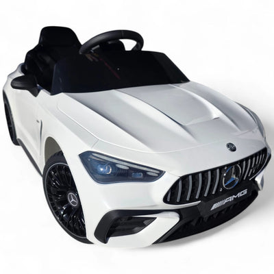 Carro Elétrico para Criança Mercedes CLE53 Branco 12v c/ RODAS DE BORRACHA & ASSENTO EM PELE