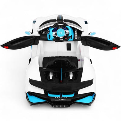 Coche Eléctrico para Niños BUGATTI DIVO 12v Blanco c/ RUEDAS DE GOMA & ASIENTO DE PIEL