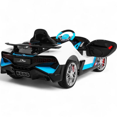 Coche Eléctrico para Niños BUGATTI DIVO 12v Blanco c/ RUEDAS DE GOMA & ASIENTO DE PIEL