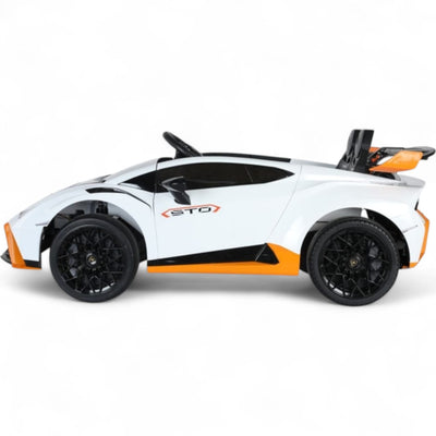 Coche Eléctrico para Niño LAMBORGHINI STO 24v DRIFT Blanco c/ RUEDAS DE GOMA & ASIENTO DE PIEL