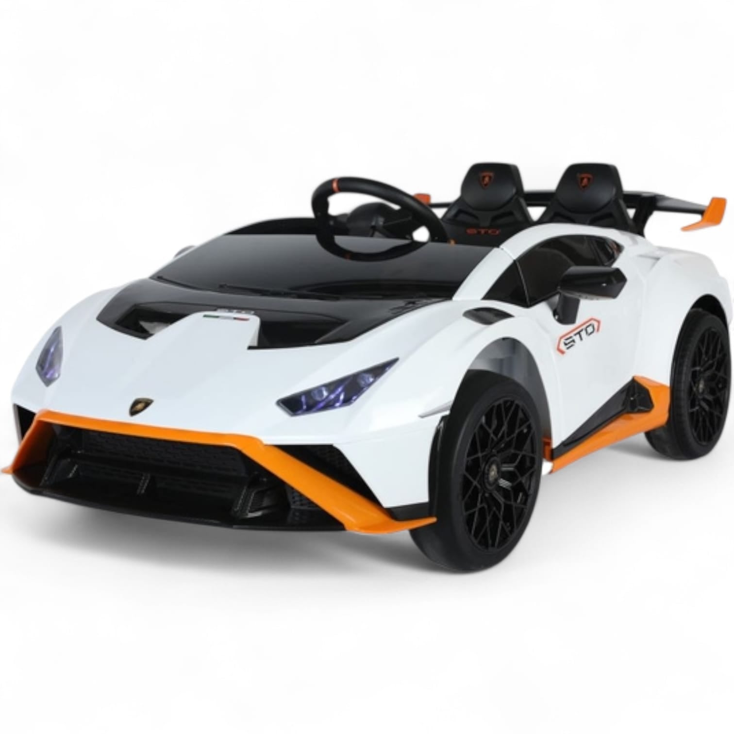 Coche Eléctrico para Niño LAMBORGHINI STO 24v DRIFT Blanco c/ RUEDAS DE GOMA & ASIENTO DE PIEL